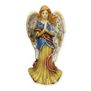 TII Collection Vintage Angel Figurine Ceramic Angel Praying Multicolor Dress